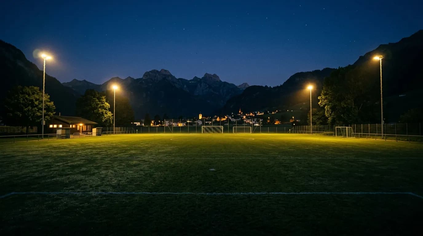 Flutlicht auf dem Fussballplatz